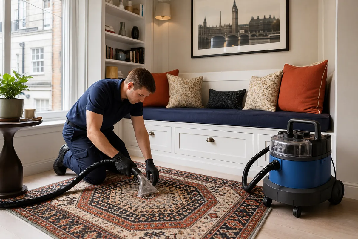Carpet Cleaning equipment prepared for a Battersea booking