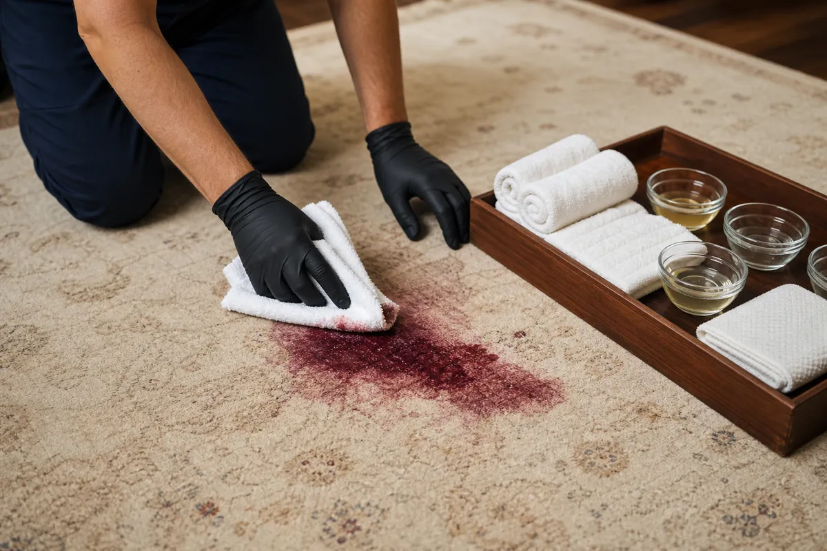 Oriental Rug Cleaning equipment prepared for a Hammersmith booking